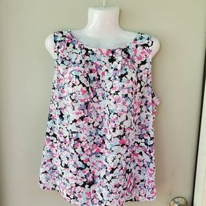 Nine West Sleeveless Blouse with pink floral print